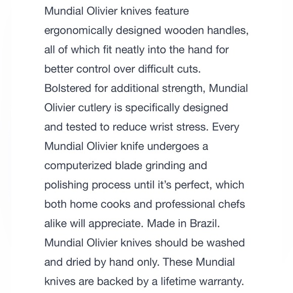 🇧🇷 Set of 5 MUNDIAL steak knives & 1 fish knife. Stamped Olivier Anquier. Brazil - Picture 12 of 12